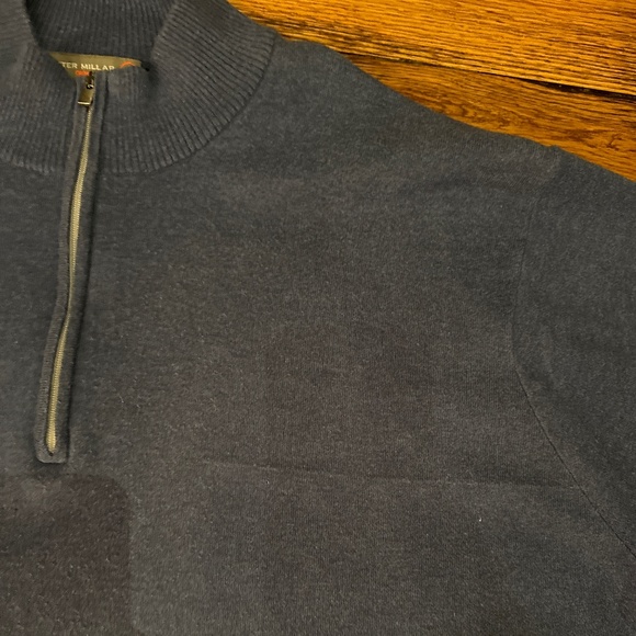 PETER MILLAR CROWN SPORT BLUE HALF ZIP COTTON BLEND MENS SWEATER SIZE XL - Picture 5 of 8